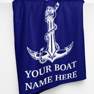 Vintage Nautical Anchor Rope Boat Name Fleecedecke