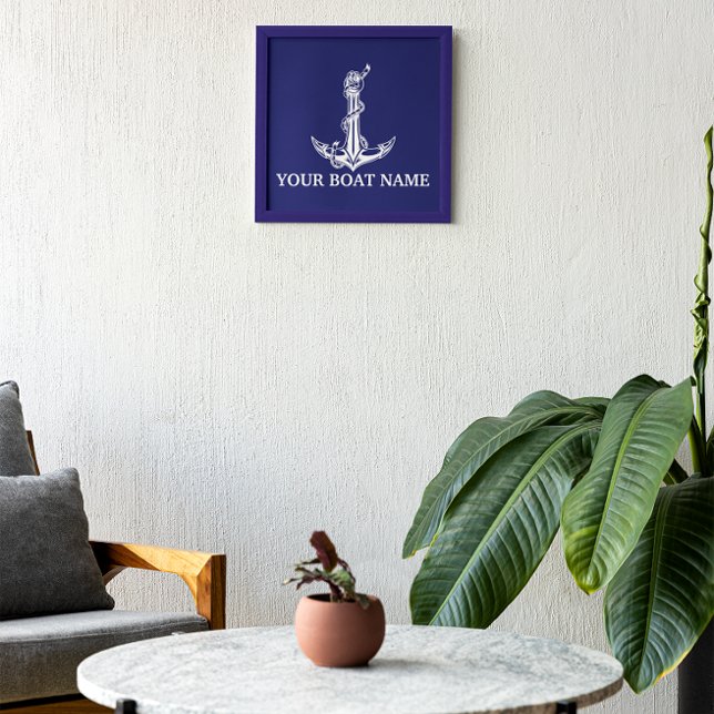 Vintage Nautical Anchor Rope Boat Name Fotodruck (Von Creator hochgeladen)