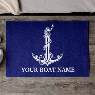 Vintage Nautical Anchor Rope Boat Name Fußmatte