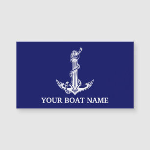 Vintage Nautical Anchor Rope Boat Name Magnetkarte