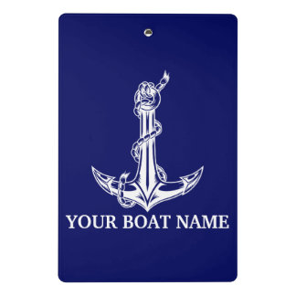 Vintage Nautical Anchor Rope Boat Name Mini Klemmbrett