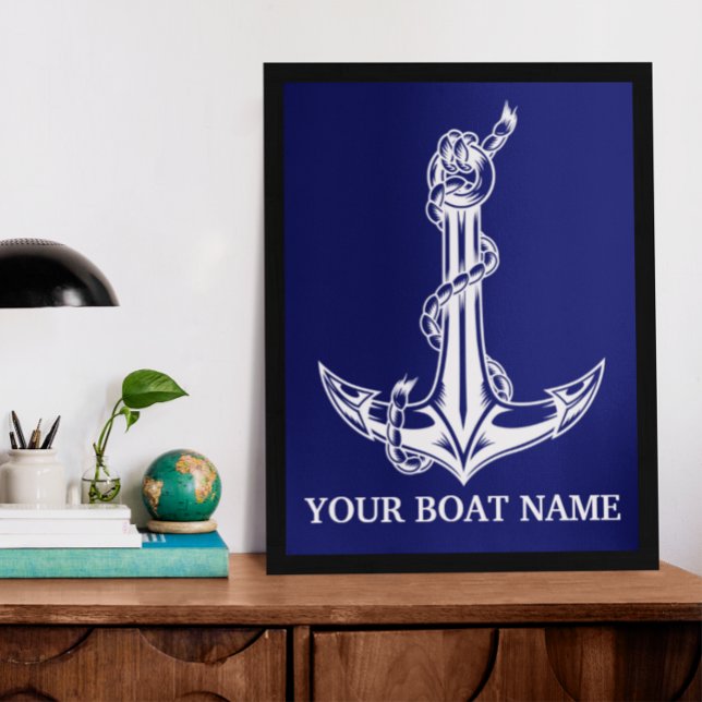 Vintage Nautical Anchor Rope Boat Name Poster (Von Creator hochgeladen)