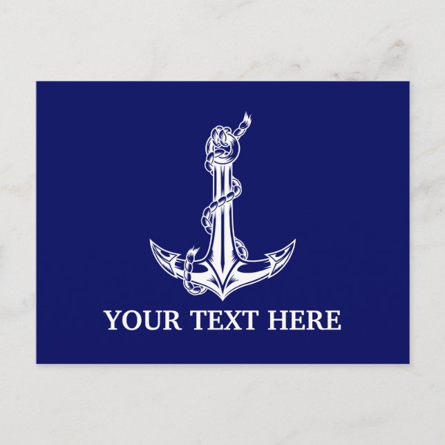 Vintage Nautical Anchor Rope Boat Name Postkarte (Vorderseite)