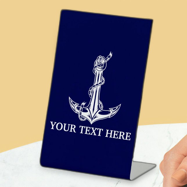 Vintage Nautical Anchor Rope Boat Name Sockelschild (Von Creator hochgeladen)