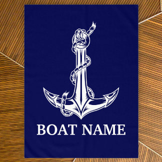 Vintage Nautical Anchor Rope Boat Name Tischdecke