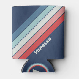 Vintage Nautical Blue Stripes with Name Dosenkühler