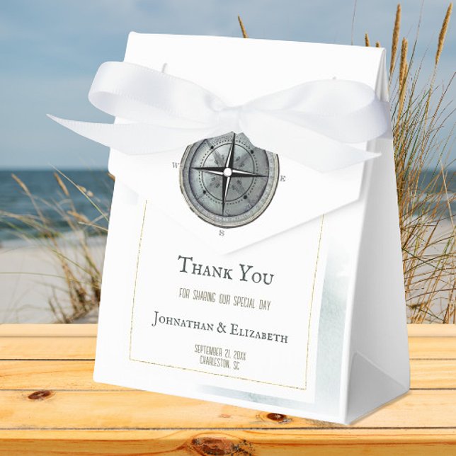 Vintage Nautical Compass-Hochzeit Geschenkschachtel (Vintage Nautical Compass Wedding Favor Boxes)