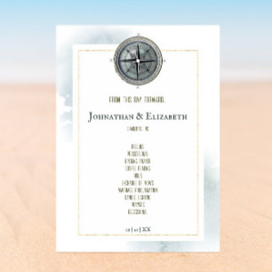 Vintage Nautical Compass-Hochzeit Programm