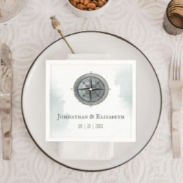 Vintage Nautical Compass-Hochzeit Serviette