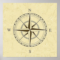 Vintage Nautical Compass Rose Elfenbeinküste