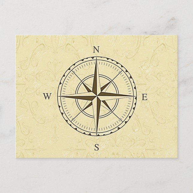 Vintage Nautical Compass Rose Elfenbeinküste Postkarte (Vorderseite)