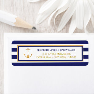 Vintage Nautical Gold Anchor, Navy & Gold Hochzeit