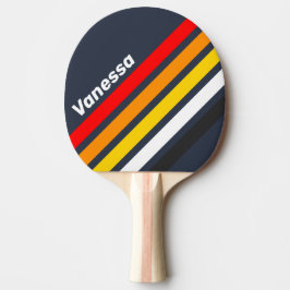 Vintage Nautical Harbor Angled Striping with Name Tischtennis Schläger