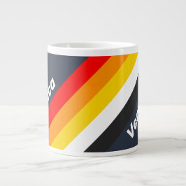 Vintage Nautical Harbor Stripes with Name Jumbo-Tasse