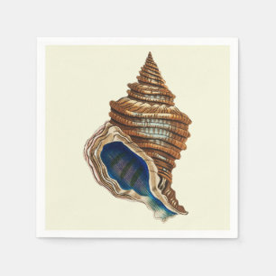 Vintage nautische George Shaw blaue Conch-Schnecke Serviette
