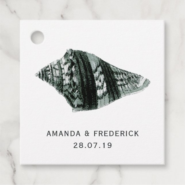 Vintage Nautische Hochzeit Geschenkanhänger (Vorderseite)