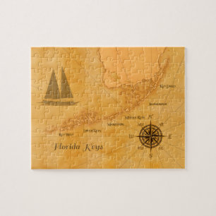 Vintage nautische Karte der Florida Keys Puzzle