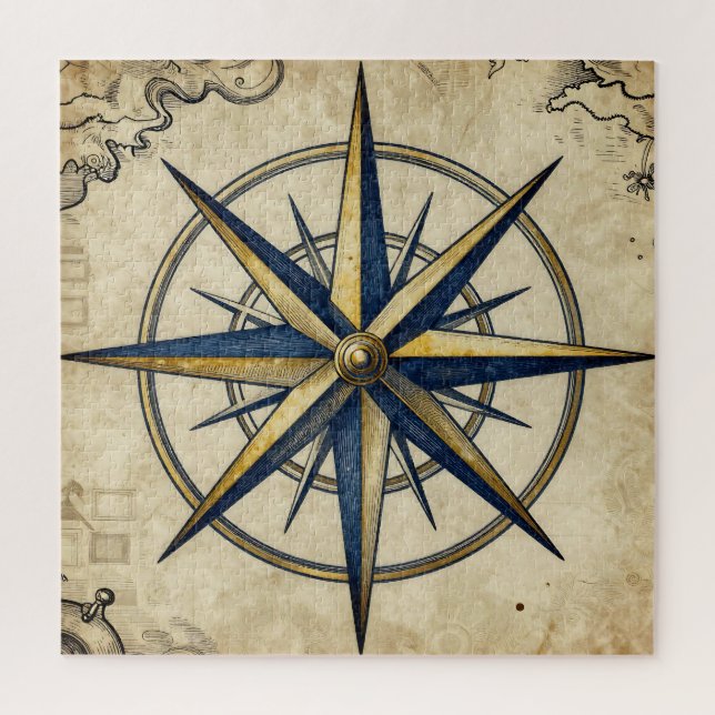 Vintage nautische Kompassrose Puzzle (Vertikal)