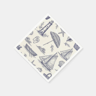 Vintage-nautische Küsten-Papier-Servietten Serviette