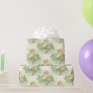 Vintage Nautische Meerjungfrau mit Meeresschildkrö Geschenkpapier