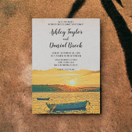 Vintage nautische Sonnenuntergang Hochzeit in Urla Einladung
