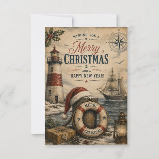 Vintage-nautische Weihnachtskarte  Karte
