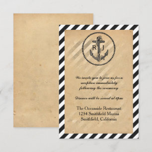 Vintage nautischer Anker - Empfangseinladung Einladung