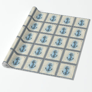 Vintage nautischer Anker Geschenkpapier