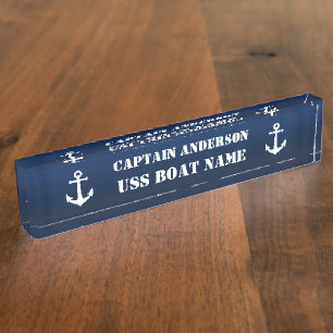 Vintage nautischer Anker Kapitän und Boot Namensplakette