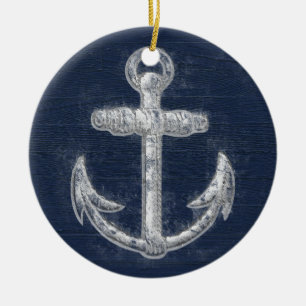 Vintage nautischer Anker Keramikornament