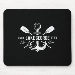Vintage nautischer Anker Kreuz Ruder Lake George N Mousepad