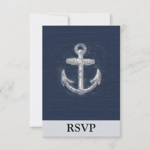 Vintage nautischer Anker RSVP Karte