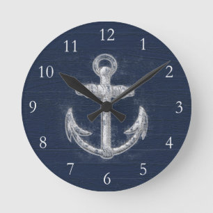 Vintage nautischer Anker Runde Wanduhr