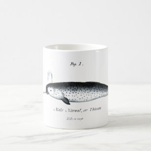Vintage nautischer Narwal Einhorn Wal Hipster Kaffeetasse