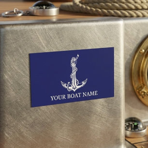 Vintage nautisches Ankertau Boot Name Magnetkarte