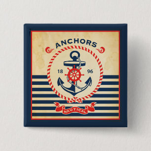 Vintage nautisches Poster Button