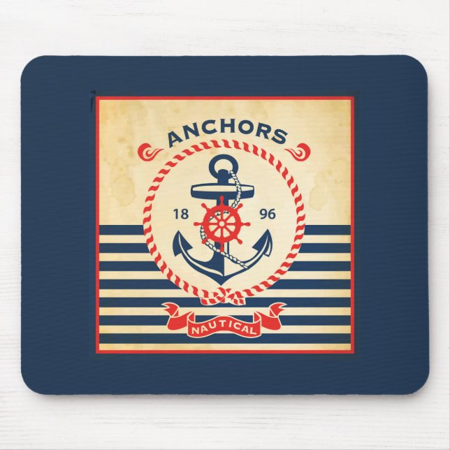 Vintage nautisches Poster Mousepad (Vorne)