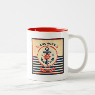 Vintage nautisches Poster Zweifarbige Tasse