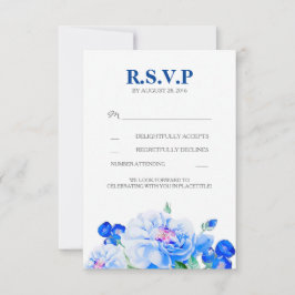 Vintage Navy-Blume Bouquet Wedding RSVP-Karten RSVP Karte