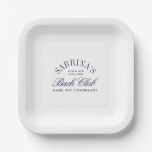 Vintage Navy Country Club Junggesellinnenabschied Pappteller
