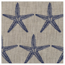 Vintage Navy-Starfish-Monogram-Küstenmilch Stoff