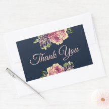 Vintage Navy- und Rosa-Wasserfarben-Blumen-Favorit