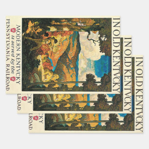 Vintage-NC-Wyeth-Reiseplakat, In Old Kentucky Geschenkpapier Set