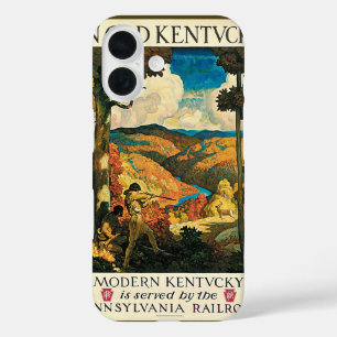 Vintage-NC-Wyeth-Reiseposter, In Old Kentucky iPhone 16 Hülle