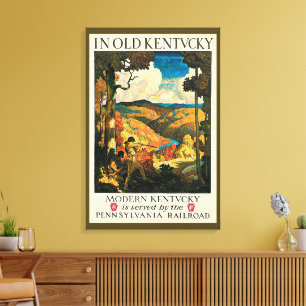Vintage-NC-Wyeth-Reiseposter, In Old Kentucky Leinwanddruck