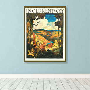 Vintage-NC-Wyeth-Reiseposter, In Old Kentucky Leinwanddruck