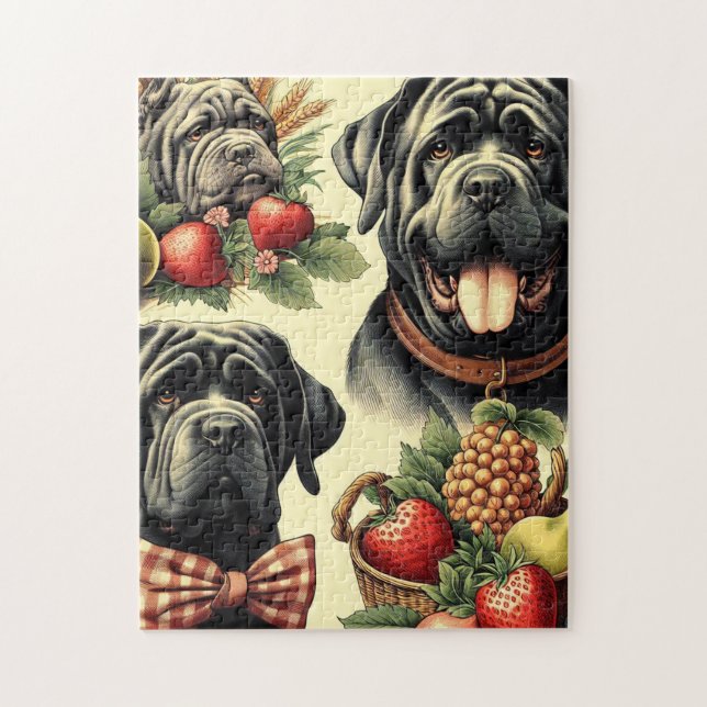 Vintage neapolitan Mastiff Illustration Puzzle (Vertikal)