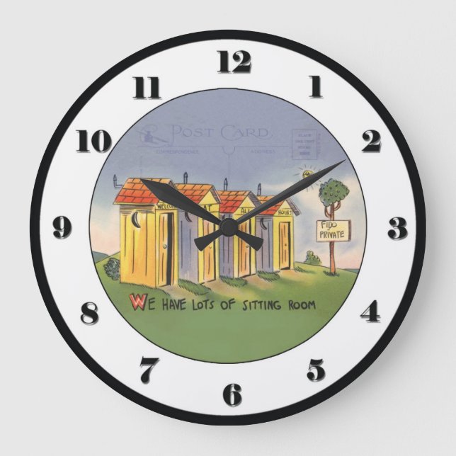 Vintage Nebengebäude-Uhr Große Wanduhr (Vorderseite)