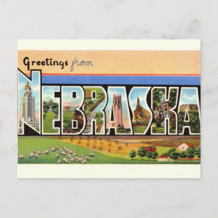 Vintage Nebraska Grußkarte Postkarte