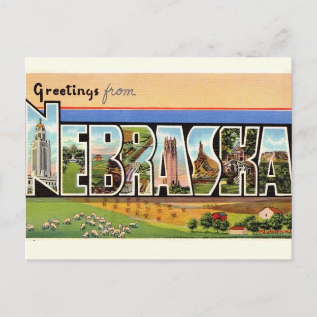 Vintage Nebraska Grußkarten Postcard Postkarte (Vorderseite)